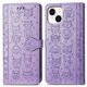 thumbnail image 1 of Funda Cartera FOXDOCK para iPhone 15 , Flip PU con Relieve de Gatos y Perros, Tarjetero y Soporte, 1 of 6