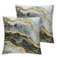 thumbnail image 2 of Acheng Black and Gold Marble Abstract Throw Pillow Covers Set of 2 Decorative Black Grey Pillow Cases Cushion Covers for Sofa Couch Car Bedroom Home Decor White, 2 of 6