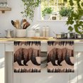 thumbnail image 4 of Brown Bear Cabin Kitchen Towels Set of 3, Vintage Pine Tree Brown Wooden Absorbent Dish Towels for Kitchen, Microfiber Hand Towel, Quick Drying Tea Towel for Cleaning Decorative Dishcloths, 4 of 7