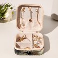 thumbnail image 6 of Rhino Travel Portable Square Necklace Holder with Earring Holder, Display Case - Travel Organizer for Rings, Earrings, Necklaces, Bracelets - Suitable for Girls and Women, 6 of 6