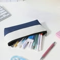 thumbnail image 2 of Hvmvliv Pencil Case Pencil Bag Big Capacity, Color-Blocked Design Portable Pen Case Office Stationery Makeup Bag, Oxford Cloth, 22x9.5x2cm, 2 of 6