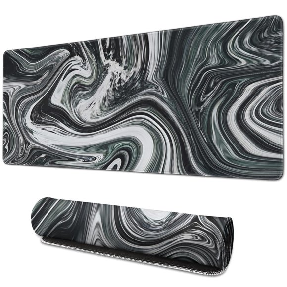 Tapis de Souris Superior Grip TG avec Design Fluide en Marbre Noir - Choix Idéal pour le Jeu, le Bureau, la Maison