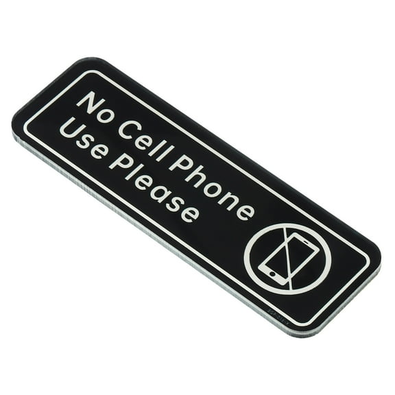 Uxcell No Cell Phone Use Please Sign 6"x2" Self Adhesive Door Wall Sticker Black
