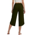 thumbnail image 5 of Kvture Capri Yoga Pants for Women Summer Split Side Sweatpants Stretch Lounge Lightweight Workout Joggers with Pockets Army Green Pant XL, 5 of 9