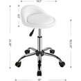 thumbnail image 2 of CZMJY Rolling Stool Adjustable Swivel Stools Chair with Wheels & Back Support Round Tattoo PU Leather Salon Stools for Massage Spa, White, 2 of 11