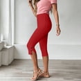 thumbnail image 4 of Favoffer Women High Waist Yoga Pants Split Hem Stretchy Slim Fit Active Bottoms Breathable Calf Length Workout Pants for Fitness, 4 of 6
