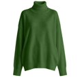 thumbnail image 5 of Yigetop Women's Cable Knit Turtleneck Sweater Soft Cozy Long Sleeve Pullover Casual Tops Warm Knitwear for Fall Winter Daily Wear Mint Green 3XL, 5 of 6