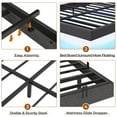 thumbnail image 3 of Afuhokles Floating Bed Frame Full Size with LED Lights, Modern Metal Platform Bed, Gray, 3 of 6