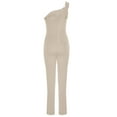 thumbnail image 6 of VSSSJ Women's Romper Slim Fit Solid Color Sleeveless Straight Leg Jumpsuit with Pocket Casual Elegent Wedding Party Jumpsuit Rompers Khaki XL, 6 of 7