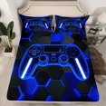 thumbnail image 2 of Erosebridal Navy Gamepad Queen Sheet Sets, Modern Video Game Bed Sheets Queen, Honeycomb Bedding Queen Size, Super Cozy Bedroom Decorative, 4 Pieces, 2 of 7