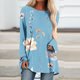 thumbnail image 1 of ICHUANYI Clearance Women's Fashion Loose Long Sleeve Round-Neck Blouse Christmas Printing T-Shirt Tops(Blue, L) ICHUANYI WER2023081507905, 1 of 5