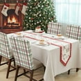 thumbnail image 4 of Christmas Theme Chair Covers Set of 4 Classical Plaid Green Red Brown Stripe Chair Back Covers Stretch Removable Washable Slipcovers Protector for Dining Room Kitchen Party Decor, 4 of 5