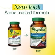 MegaFood Mens Multivitamin Whole Body Capsule 60 count, Mens Health Support