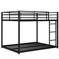 thumbnail image 5 of Full over Full Metal Bunk Bed, Low Bunk Bed with Ladder, Black(Old SKU:MF197034AAB), 5 of 10