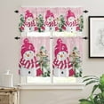 thumbnail image 2 of Christmas Pink Snowman Kitchen Curtains and Valances Set, Winter Snowflakes Christmas Tree Rod Pocket Window Valance 18 Inch Window Curtain Panels for Living Room Bedroom Laundry, 27.5x36in, 3 Pieces, 2 of 7