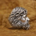 thumbnail image 5 of 925 Sterling Silver Jesus Christ Ring Biker Punk Jewelry TA400 Middle Model US Size 13, 5 of 17