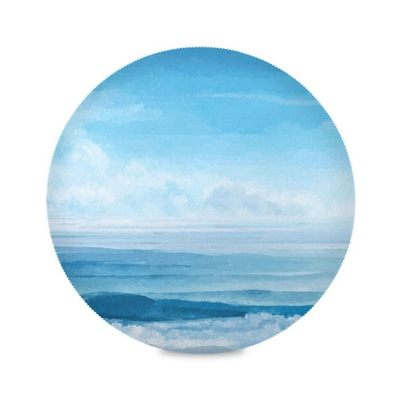 Round Placemat Heat Resistant & Wrinkle-Free Dining Table Decor Placemat For Home & Weddings Sea