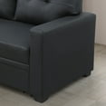 thumbnail image 6 of Hommoo 2 in 1 Pull Out Couch Bed Upholstered Sectional Sofa with Storage & Chaise, Convertible L Shaped Sleeper Sofa for Home,Black, 6 of 6