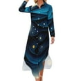 thumbnail image 2 of 2024 The Starry Night Casual Dress Modern Art Street Style Dresses Long Sleeve Elegant Women V Neck Design Big Size Chiffon Dress, 2 of 7