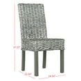 thumbnail image 5 of SAFAVIEH Wheatley Bohemian Rattan Solid Dining Parsons Chair, Grey White Washed (Set of 2), 5 of 16
