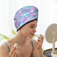 thumbnail image 3 of Yiaed Watercolor Sea Shells 1 Print Hair Cap with Button,Coral Fleece Hair Towel Wrap for Women Wet Hair,Quick Dry Turban for Wet Hair Long Thick Hair, 3 of 5