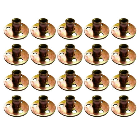 

Qiushaoyue 20Pcs Durable Metal 3 Screw Holes Rivet Nuts Round Base Tee Nuts for Furniture (M8)