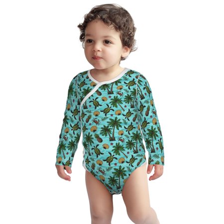 

Haiem Pineapple Sea Turtle Printed Unisex-Baby Long Sleeve Onesies Bodysuits Unisex Babies Snap-Up Rompers-18 Months