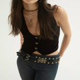 thumbnail image 4 of V Neck Sleeveless Button Down Racerback Suit Vest for Ladies, 4 of 7
