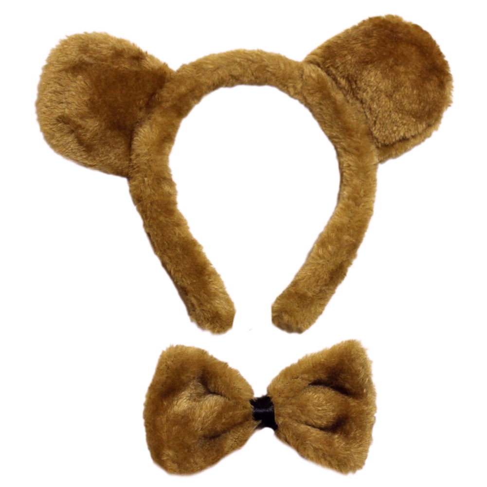 SeasonsTrading Brown Bear Ears & Bow Tie Costume Set Halloween Costume Kit 