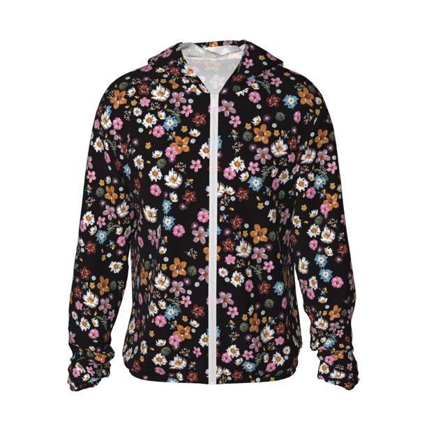 Balery Daisies Flowers Sudadera ligera de manga larga con capucha y protección solar UPF 50+ para hombre y mujer, ideal para pesca y running-Medium