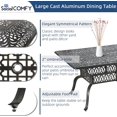 thumbnail image 3 of SOCIALCOMFY 9-Piece Patio Cast Aluminum Dining Set, Outdoor Table and Chairs Set for 8, Includes 94.5" Rectangular Dining Table and 8 Chairs with Umbrella Hole, Patio Furniture Set for Deck Garden, 3 of 7
