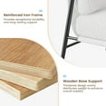 thumbnail image 6 of EastVita Modern Accent Chair, Comfy Chair with Metal Frame Wooden Armrest, Cozy Reading Chair with Soft Cushion for Bedroom, Living Room,Brown (White, Single Chair), 6 of 7
