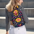 thumbnail image 5 of Disketp Cinco De Mayo Floral Mochila de Lona Estampada, Mochila Escolar de Viaje Ligera para Estudiantes y Portátil-Small, 5 of 5