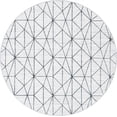 thumbnail image 2 of Rugs.com Lattice Trellis Collection Rug – 8 Ft Round White Low-Pile Rug Perfect For Kitchens, Dining Rooms, 2 of 9