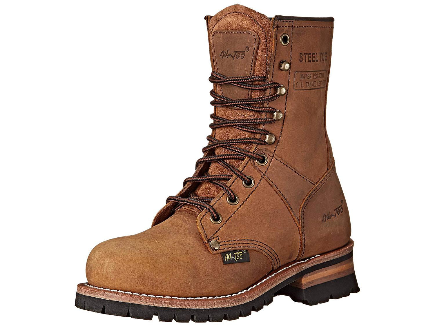 Adtec Womens Work Boots 9 Steel Toe Logger Brown, Numeric_7_Point_5 