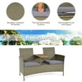 thumbnail image 4 of Costway 2-Person Patio Rattan Conversation Furniture Set Loveseat Coffee Table, 4 of 12