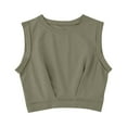 thumbnail image 3 of Amazhiyu Womens Sleeveless Athletic Crop Tops Solid Loose Cropped Tank Top Summer Casual T-Shirt, 3 of 8