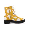 thumbnail image 3 of Unique Bargains Bottes de Combat à Talon Épais à Plateforme pour Femmes Motif Jaune Blanc US 9, 3 of 6