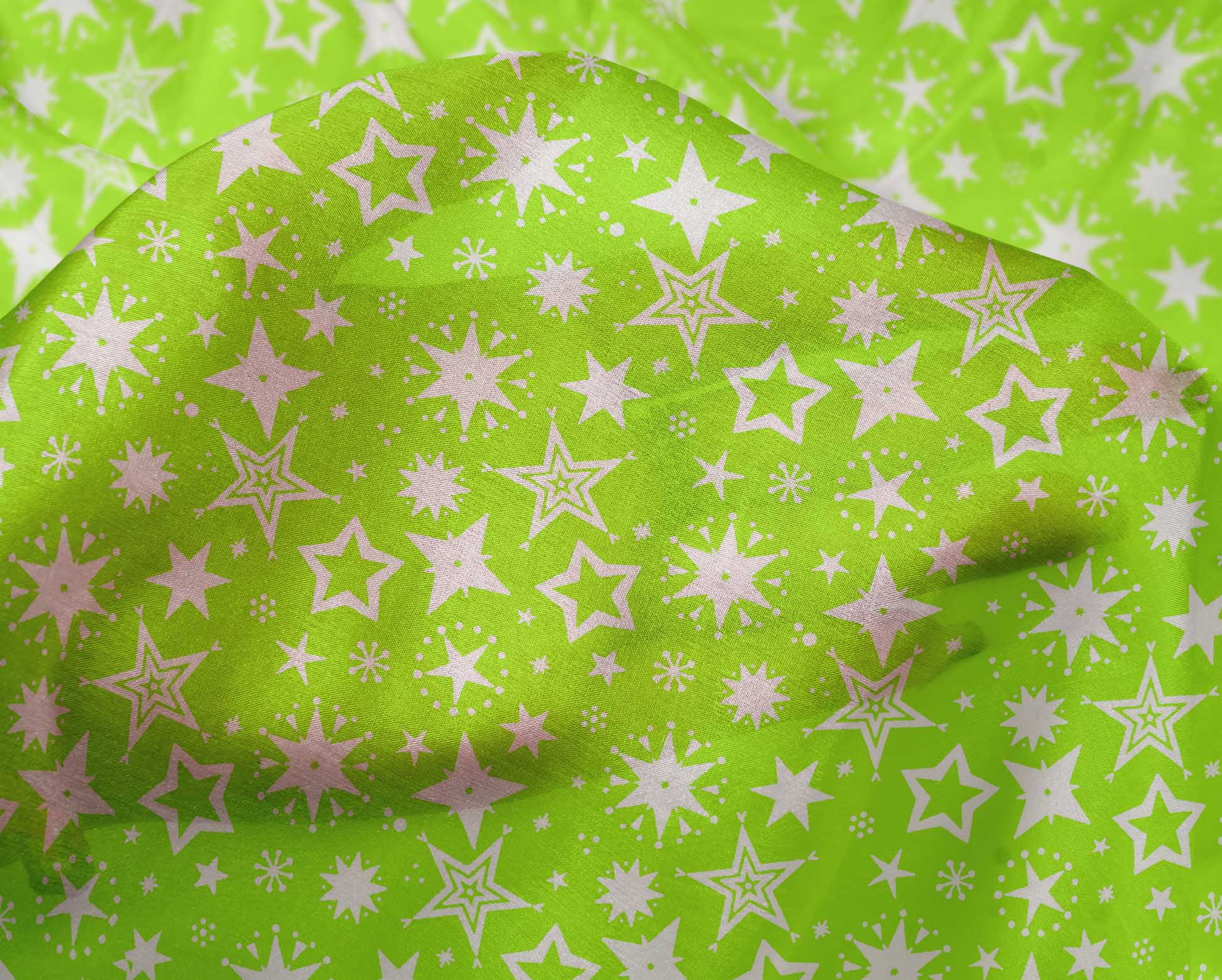 oneOone Silk Tabby Lime Green Fabric Merry Christmas Sewing Fabric By The Yard Printed Diy Clothing Sewing Supplies 42 Inch Wide