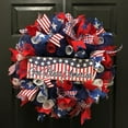 thumbnail image 2 of Independence Day Wreath,15Inch 4th of July Wreath for Front Door, Patriotic Glory American Flag Wreath Memorial Independence Veterans Day Outside Indoor Porch Wall Decor, 2 of 5