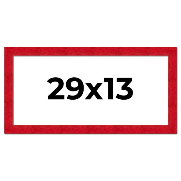 29x13 Frame Red Burl Solid Wood Picture Frame Width 1.75 Inches | Interior Frame Depth 0.5 Inches |