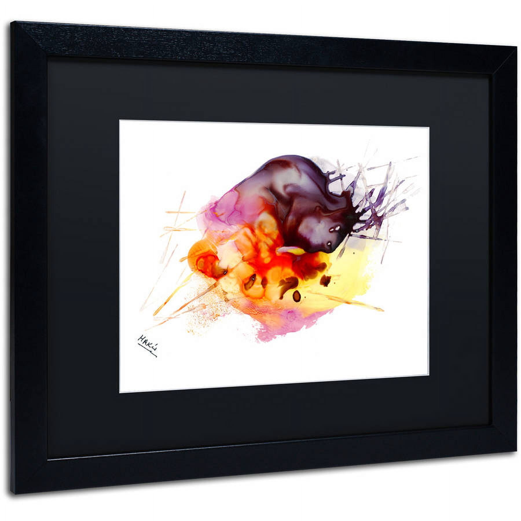 Trademark Fine Art "Abstract 10" Canvas Art by Mako, Black Matte, Black Frame