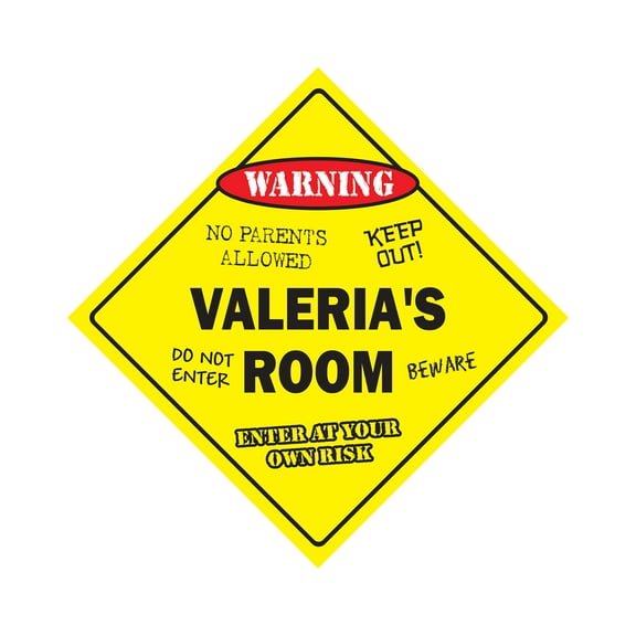 SignMission X-Valerias Room 12 x 12 in. Crossing Zone Xing Room Sign - Valerias