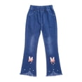 thumbnail image 3 of iEFiEL Kids Girls Flared Jeans Casual High Waist Ripped Denim Pants Bell Bottoms Trousers Type F 140/4XL, 3 of 7