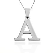 Sterling Silver Personalized Letter C Initial Pendant Necklace with 20 Chain