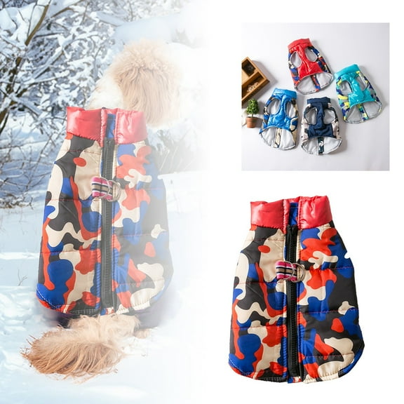 Pet Dog Warm Snowsuit Clothes Waterproof Windproof Winter Coat Puppy Apparel Cold Weather Dog Jacket,Red,L