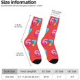 thumbnail image 5 of Socks for Men Women LSQii Cute Printed Ribbed Cotton Crew Socks Casual Daily Wear Comfort Cozy Streetwear for Sports,Athletic Style,Funny Gift,Size 5-10, Red, 5 of 7