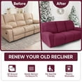 thumbnail image 6 of Y YUNHSOM Stretch Recliner Chair Covers, Recliner Sofa Slipcovers Stripe Jacquard Recliner Couch Covers Furniture Protector Covers for Pet Kid (3 Seater, Red), 6 of 9