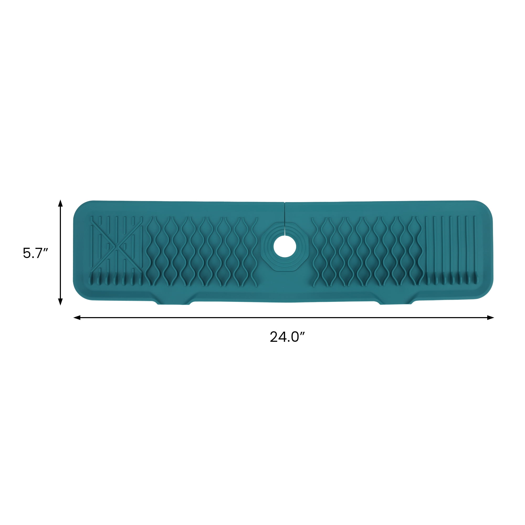 Longer Faucet Mat for Kitchen Sink Splash Guard, Kitchen Sink Mat,  Kitchen Sink Splash Guard, Kitchen Sink Area Behind Faucet Mat Green 24.0*5.7 inch