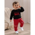 thumbnail image 5 of BemeyourBBs Toddler Baby Boy Valentines Day 2 Piece Outfits Newborn Love Boy Sweatshirt Tops and Pants Set Fall Winter Spring Clothes, 5 of 9